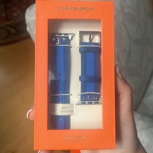 Tory Burch Apple Watch Band Serif Blue